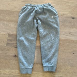Nike Gray Sweatpants with Tapered Leg and Elastic Waistband